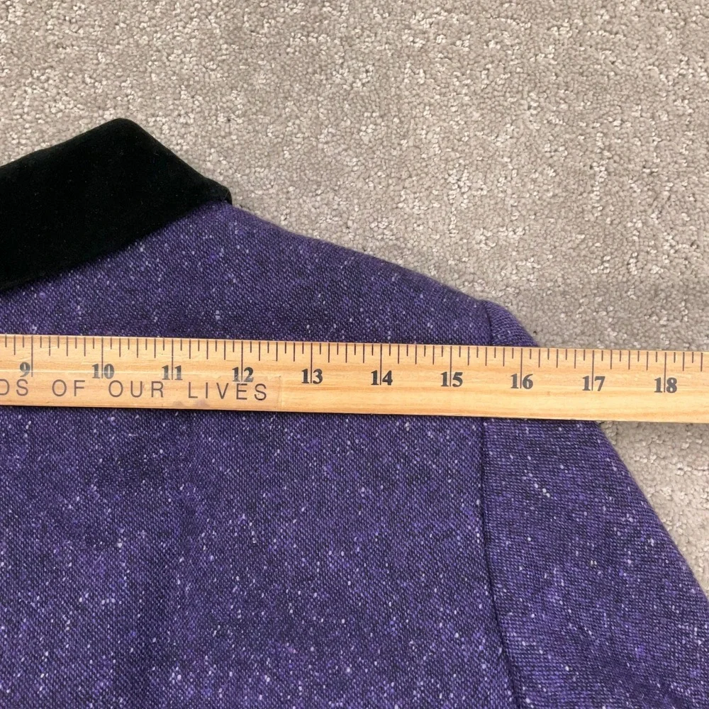 Kasper Skirt Suit Women 6P Purple Velvet Collar Professional  Wool Tweed
